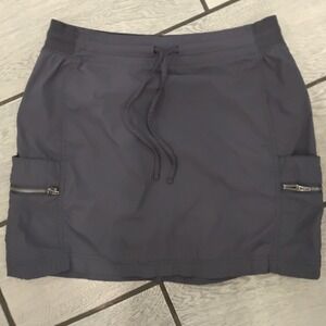 Te Verde Womens Active Cargo Skort Dark Grey Zipper Pockets Size L